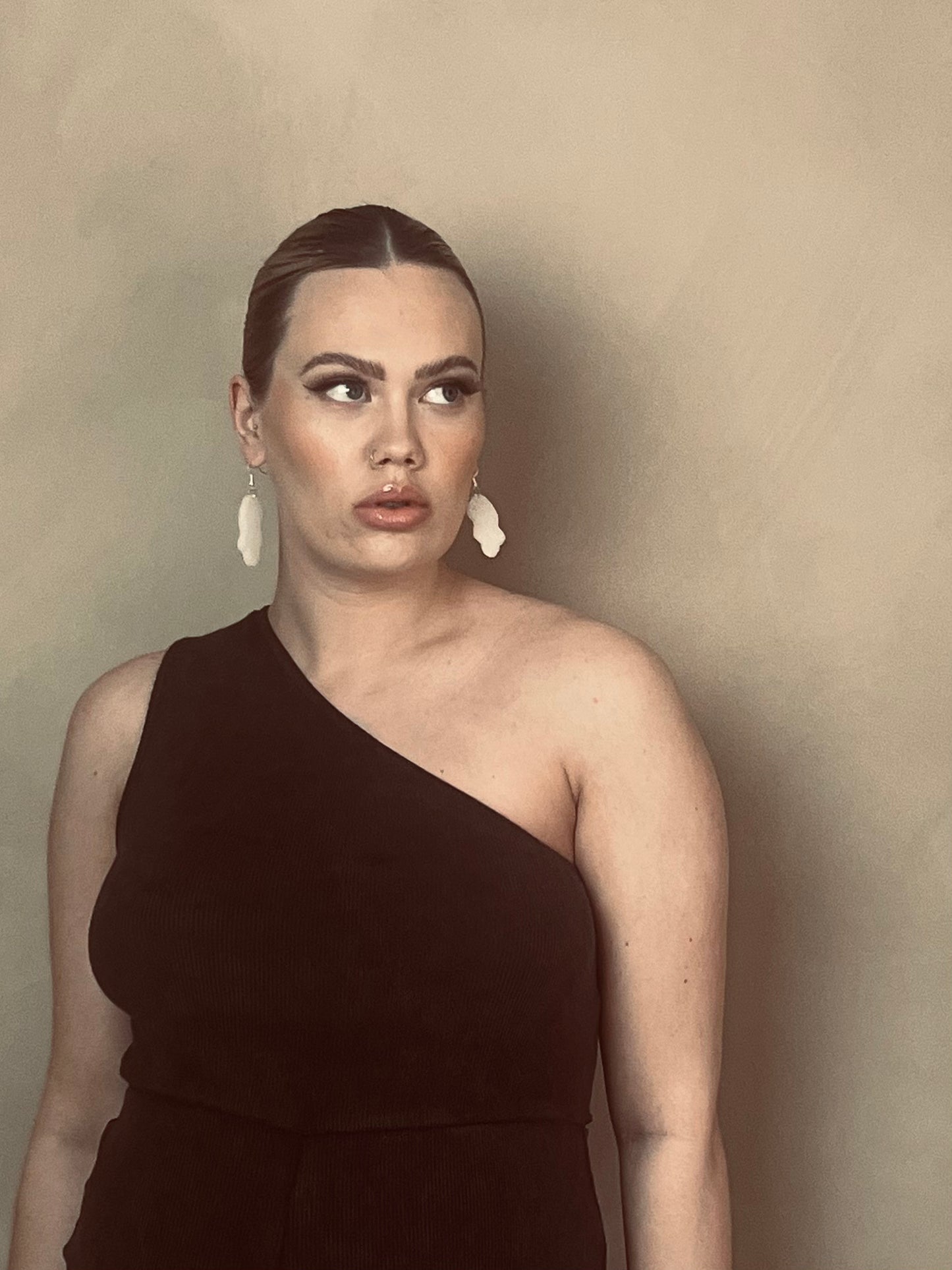 The White Glitter Squiggle Earrings