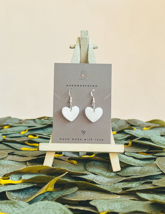 The Glitter Bridal Tiny Heart Earrings